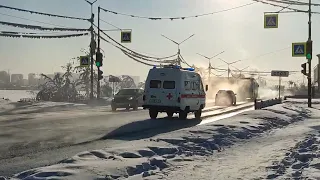 UAZ Bukhanka ambulance with siren yelp (С СИРЕНОЙ) Автомобиль скорой помощи на базе УАЗ Буханка.