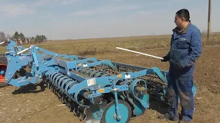 Настройка дисковой бороны LEMKEN Heliodor 9 на системном носителе Gigant 10 (часть 1)