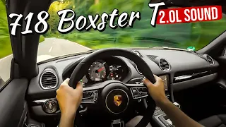 Does the PORSCHE 718 BOXSTER T sound good flat out on this mountain road?