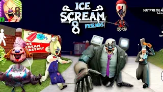 Ice Scream 8 All Jumpscares Vs Rod Gun 🔫