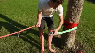 How to setup a primitive slackline