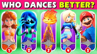 Who Dances Better ?? | The Super Mario Bros,The Little Mermaid 2023, TROLLS, Elemental,Ruby Gillman