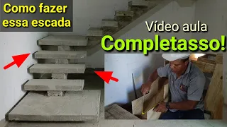 Como fazer essa escada do início ao fim! Vídeo aula completo!