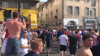 England fans push back Russian attacks on the streets of Marseille