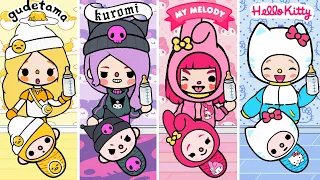 MY MELODY, KUROMI,  HELLO KITTY And Friends Separated At Birth! 🤰🏻🍼 Toca Life World | Toca Boca