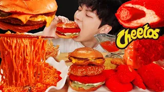 ASMR MUKBANG | 직접 만든 치즈 불닭볶음면 & 치토스 햄버거 핫도그 치킨 먹방 & 레시피 FIRE NOODLES AND CHEETOS EATING