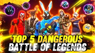 Top 5 Dangerous Battle Of Legends 😱 | Sad Story 😭 | White 444, Raistar, Ruok FF And Total Gaming !🤯🔥