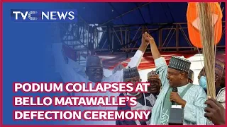 Podium Caves In As Zamfara State Governor, Bello Matawalle, Defects From The PDP To APC In Gusau