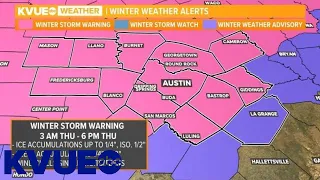 Winter Storm Warning in Austin: Shane Hinton breaks down timeline | KVUE