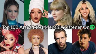 Top 100 Artist With The Most Monthly Listener On Spotify