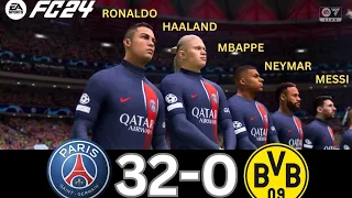 WHAT HAPPEN IF MESSI, RONALDO, NEYMAR, MBAPPE PLAY TOGETHER ON PSG VS DORTMUND