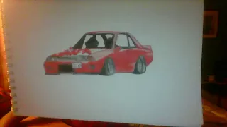 My drawing of a Nissan GTR R32