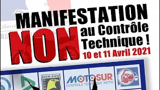 Manif FFMC contre le controle technique obligatoire pour les 2roues motorises 10 04 2021