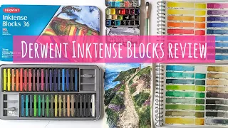 Derwent Inktense Blocks Swatch, Review, Painting & Comparison with Pencils, Paints & Watercolours