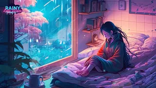 激しい雨が降る中、日本の村の部屋で演奏する Lofi Hiphop | リラックスできるチル ローファイ ビート