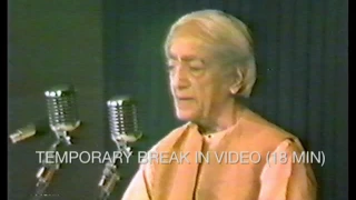 J. Krishnamurti - Calcutta (Kolkata) 1982 - Public Talk 4 - Time, death and meditation