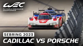 Cadillac VS. Porsche in the early stages of the race I 2023 1000 Miles of Sebring I FIA WEC