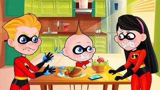 Incredibles 2 - Johny Johny Yes Papa - Dash go to school - Jack-Jack All PowerUps - Nursery Rhymes