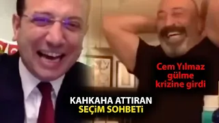 Cem Yılmaz ve Ekrem İmamoğlu arasında kahkaha attıran seçim sohbeti! Cem Yılmaz gülme krizine girdi!