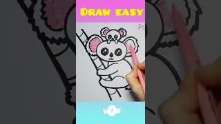 How to draw cute animals koala🌞, easy drawing #shorts #drawing #easydrawing #animaldrawing #koala