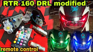 apache Rtr 160 headlight  led drl modified | with remote control | How to Install And Use