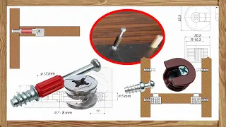 Cam Lock with Threaded Length Dowel and Connectors with Bolts (Rafix) -  Connect DIY Furniture Parts