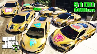 GTA 5 - Stealing FAMOUS YOUTUBER GOLD CARS with Franklin! (Real Life Cars #110)