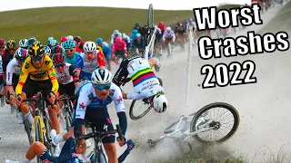 Top 10 Road Cycling Crashes 2022 Compilation | ft. Julian Alaphilippe, Primoz Roglic and Tesfatsion