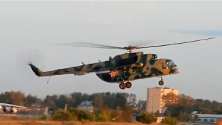 Взлет и посадка Ми-8....  (Take off and landing Mi-8)