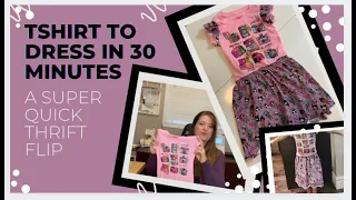 Easy 30 minute t-shirt to dress | Thrift flip | Beginner sewing lesson