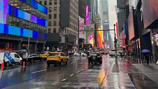 Rainy walk in Midtown Manhattan New York (April 3rd, 2024)