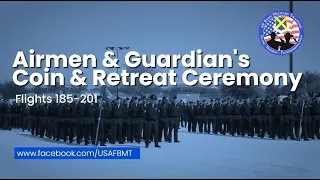 USAF BMT Airmen and Guardian's Coin and Retreat Ceremony: Flights 185-201 -- February 28, 2024