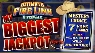 🤑RECORD MY BIGGEST JACKPOT EVER ON ULTIMATE FIRE LINK SLOT MACHINE RIVER WALK LIVE SLOT PLAY @COSMO