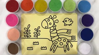 Đồ Chơi Tô Màu Tranh Cát: Chú Hươu Cao Cổ - Color Sand Painting Toys : Giraffe. #40