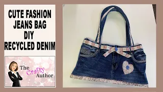 Cute Fashion Jeans Bag | DIY Recycled Denim