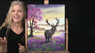 Learn How to Draw and Paint "SPRING BUCK" with Acrylic -Paint and Sip at Home- Fun Animal Art Lesson