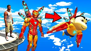 SHINCHAN AND FRANKLIN TRIED THE IRONMAN'S POWERFUL SUIT CHALLENGE GTA 5