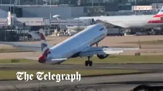 Storm Corrie: Dramatic moment BA plane aborts landing at Heathrow airport due to high winds