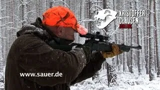 Kristoffer Clausen on a driven hunt using the Sauer 303