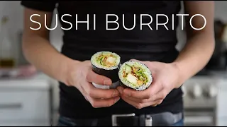 ROLL UP YOUR SLEEVES for this tasty Spicy Sushi Burrito Recipe  (スパイシーな寿司ブリトーレシピ)