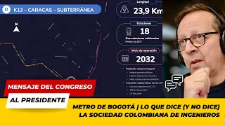 METRO DE BOGOTÁ | Lo que dice (y no dice) la Sociedad Colombiana de Ingenieros