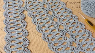 Очень КРАСИВОЕ ленточное КРУЖЕВО вязание крючком МК 💎 Beautiful and very easy to crochet LACE