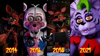 Evolution of Foxy in Fnaf Games 2014~2021