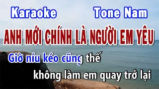 Anh  Mới Chính Là Người Em Yêu Karaoke Tone Nam (Dm) | Karaoke Hiền Phương