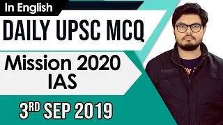 UPSC 2020 – 3 September 2019 Daily Current Affairs MCQs In English for UPSC IAS State PCS 2020