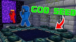 Minecraft Manhunt, But The Seed Is OP!