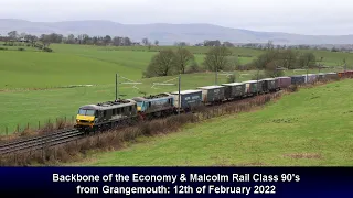 90039 & 90024 Intermodal Train from Grangemouth: 12/02/22