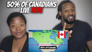 🇨🇦 American Couple Reacts "Why 50% of Canadians Live South of This Line"