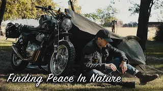 Camping solo on motorcycle is so peaceful 🏕️ 🏍️ | photography | Royal Enfield Interceptor 650 | ASMR