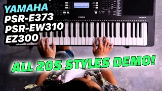 Yamaha PSR-E373 / EW310 / EZ300 - All 205 Styles Demo